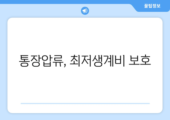 통장압류, 최저생계비 보호