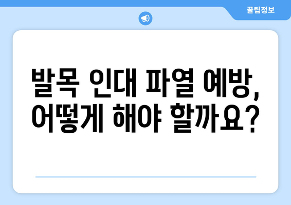 발목 인대 파열 완벽 가이드| 증상, 치료, 재활까지 | 발목 부상, 인대 손상, 운동, 재활 운동