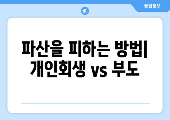 파산을 피하는 방법| 개인회생 vs 부도