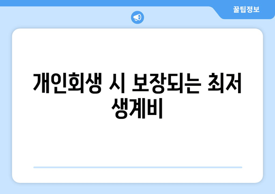 개인회생 시 보장되는 최저 생계비