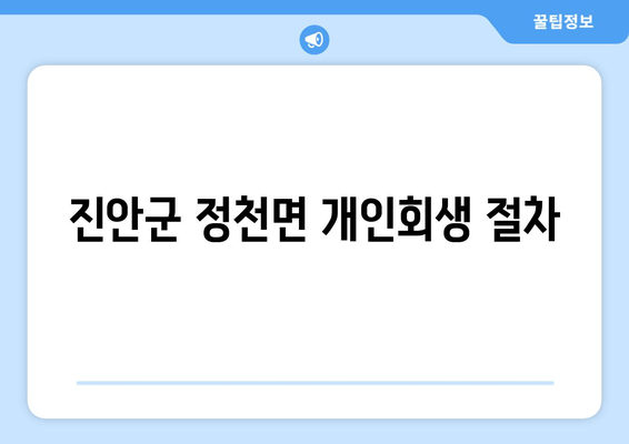 진안군 정천면 개인회생 절차