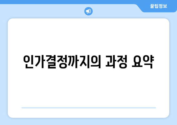 인가결정까지의 과정 요약