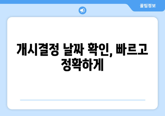 개시결정 날짜 확인, 빠르고 정확하게