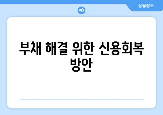 부채 해결 위한 신용회복 방안