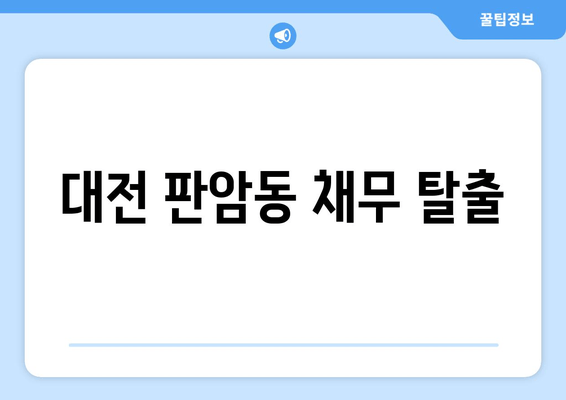 대전 판암동 채무 탈출