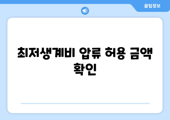 최저생계비 압류 허용 금액 확인