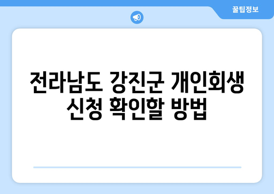 전라남도 강진군 개인회생 신청 확인할 방법