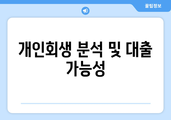 개인회생 분석 및 대출 가능성