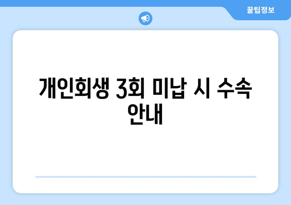 개인회생 3회 미납 시 수속 안내