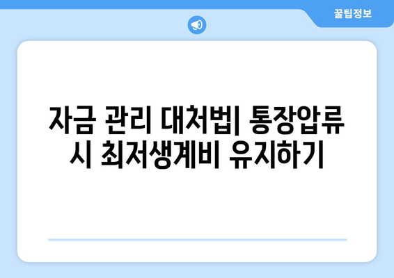 자금 관리 대처법| 통장압류 시 최저생계비 유지하기