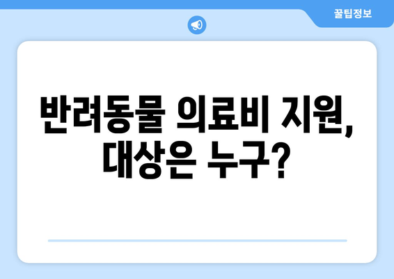 반려동물 의료비 지원, 누가 얼마나 받을 수 있을까요? | 신청 방법 & 자격 조건 완벽 정리