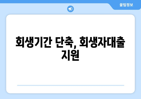 회생기간 단축, 회생자대출 지원