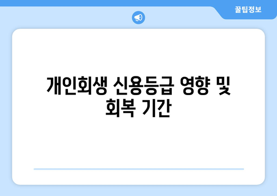 개인회생 신용등급 영향 및 회복 기간