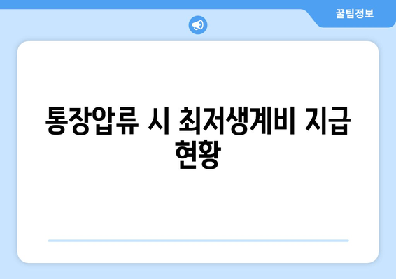 통장압류 시 최저생계비 지급 현황