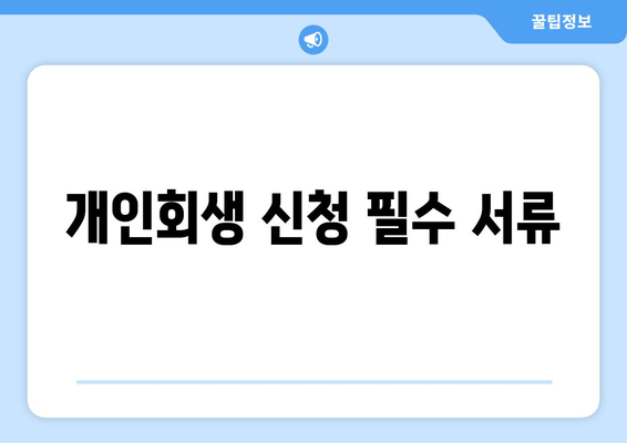 개인회생 신청 필수 서류