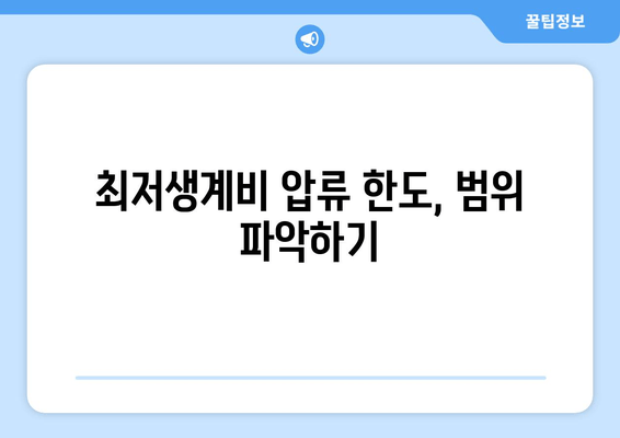 최저생계비 압류 한도, 범위 파악하기