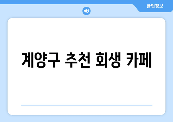 계양구 추천 회생 카페