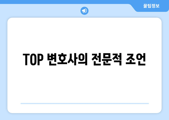 TOP 변호사의 전문적 조언