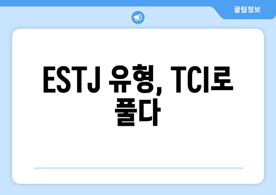 ESTJ 유형, TCI로 풀다