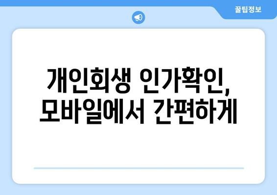 개인회생 인가확인, 모바일에서 간편하게