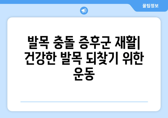 발목 충돌 증후군, 제대로 알고 이겨내세요| 원인, 증상, 치료 및 예방 가이드 | 발목 통증, 운동, 재활