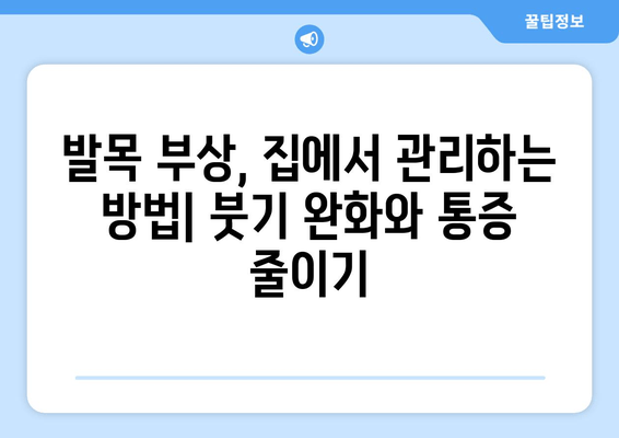 발목 염좌, 관절염, 골절| 통증과 붓기 완화를 위한 가이드 | 발목 부상, 통증 관리, 치료