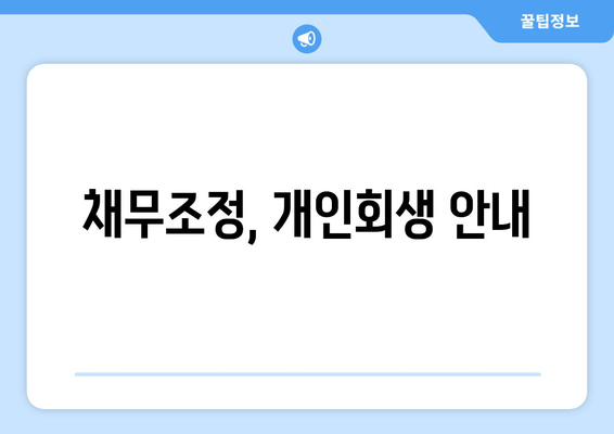 채무조정, 개인회생 안내