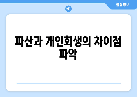 파산과 개인회생의 차이점 파악