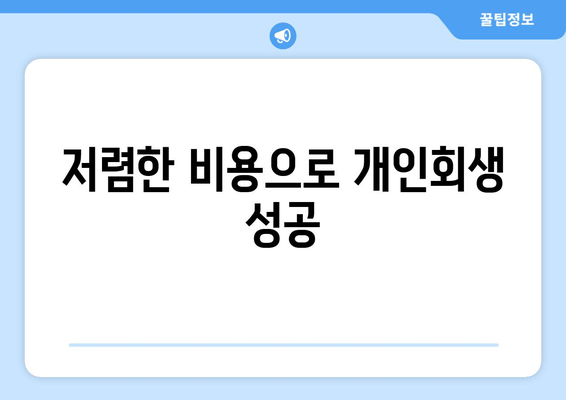 저렴한 비용으로 개인회생 성공