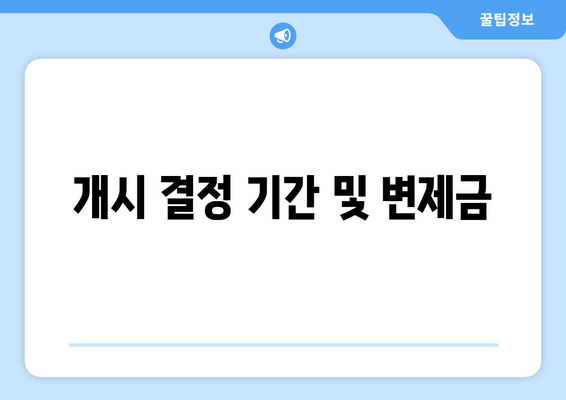 개시 결정 기간 및 변제금