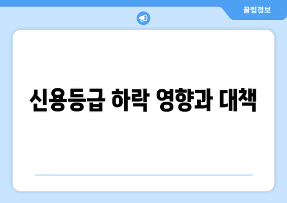 신용등급 하락 영향과 대책