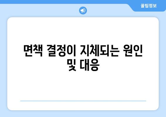 면책 결정이 지체되는 원인 및 대응