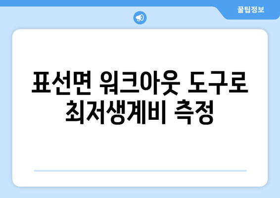 표선면 워크아웃 도구로 최저생계비 측정