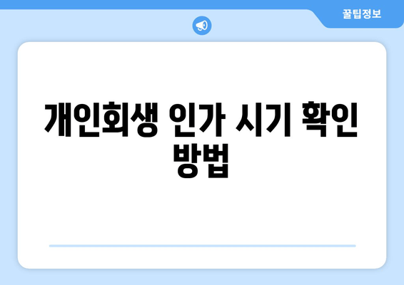 개인회생 인가 시기 확인 방법