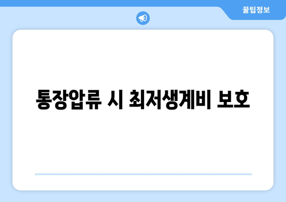 통장압류 시 최저생계비 보호