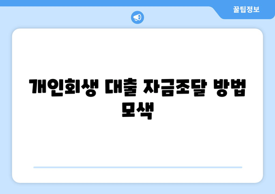 개인회생 대출 자금조달 방법 모색