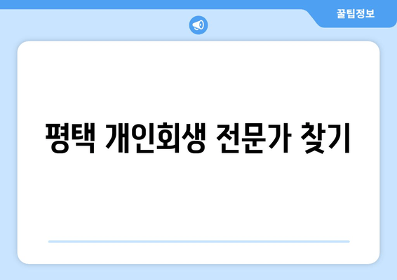 평택 개인회생 전문가 찾기