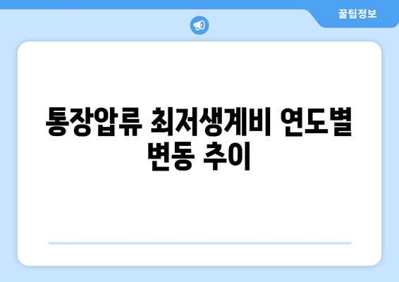 통장압류 최저생계비 연도별 변동 추이