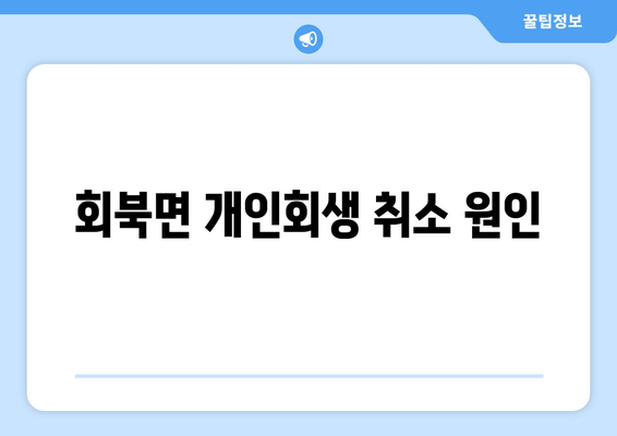 회북면 개인회생 취소 원인