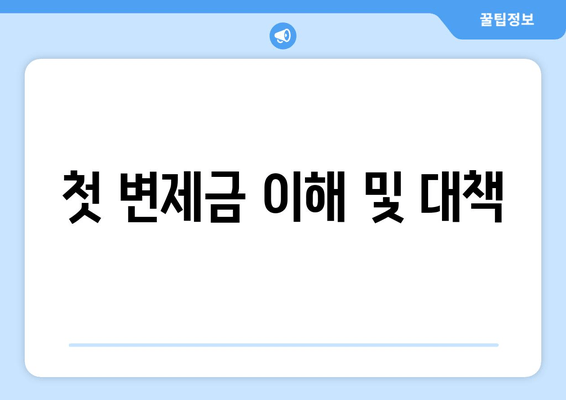 첫 변제금 이해 및 대책