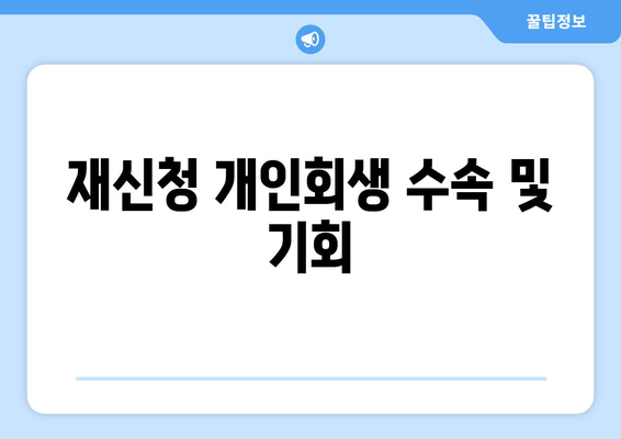 재신청 개인회생 수속 및 기회