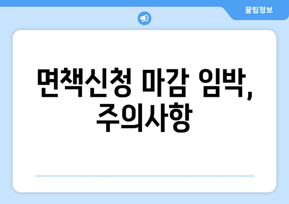 면책신청 마감 임박, 주의사항