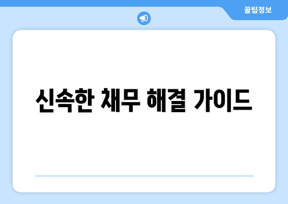 신속한 채무 해결 가이드