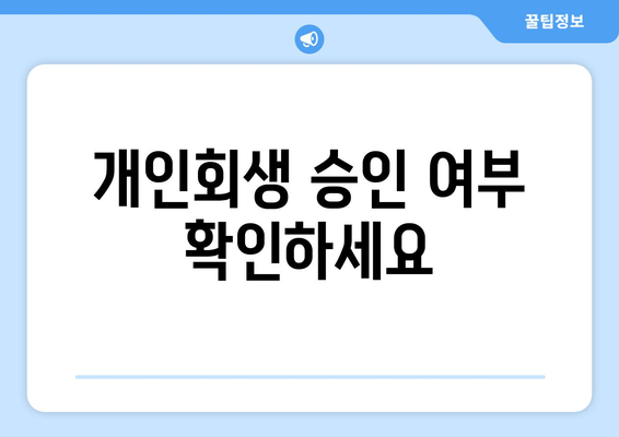 개인회생 승인 여부 확인하세요