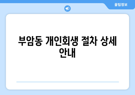 부암동 개인회생 절차 상세 안내