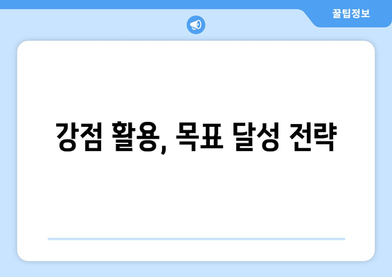 강점 활용, 목표 달성 전략