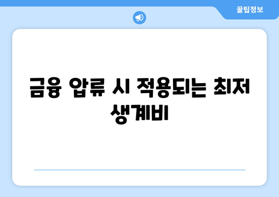 금융 압류 시 적용되는 최저 생계비