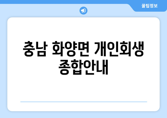 충남 화양면 개인회생 종합안내