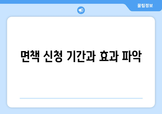 면책 신청 기간과 효과 파악