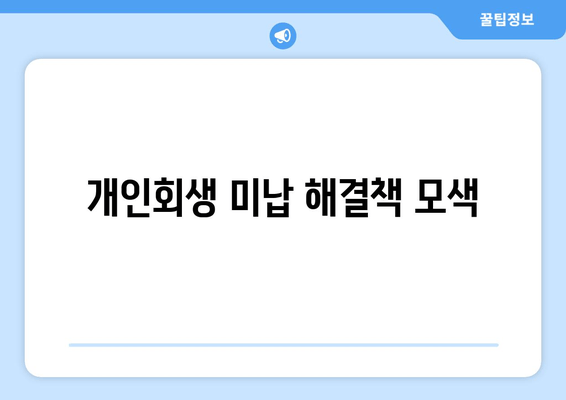 개인회생 미납 해결책 모색